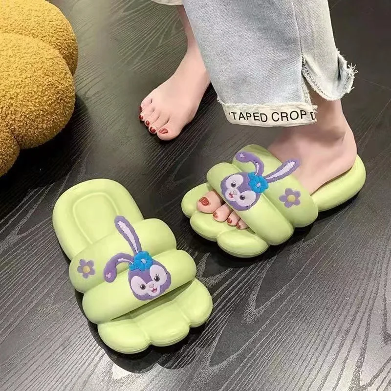 

2024 new StellaLou real photo Thick Soled Summer plus size Women Wear sandals Outside Anti Slip white pink yellow green slippers