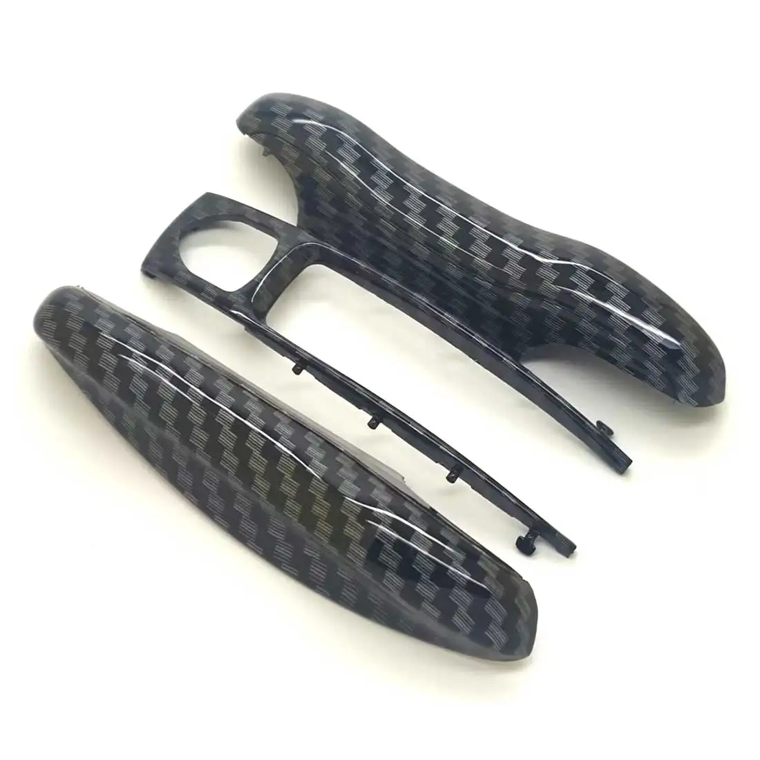 3 PCS Carbon Fiber Gloss Car Key Case For Porsche Cayenne 9ya Panamera 971 911 Macan Cover Replace Hard Shell