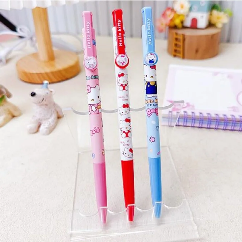 3pcs/lot Creative Sanrio Press Ballpoint Pen Cute Kitty Ball Pens School Office Writing Supplies