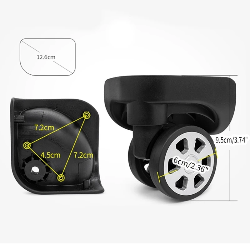 Luggage Swivel Repair Suitcase Part Trolley Case Luggage Wheels Left and Right Wheels DIY Replacement