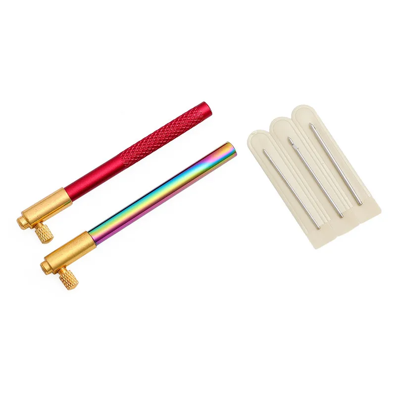 3 in 1 Metal Handle French Crochet Embroidery Tambour Beading Hoop Hook with 3 Needles DIY Weave Craft Knitting Sewing Tool Set