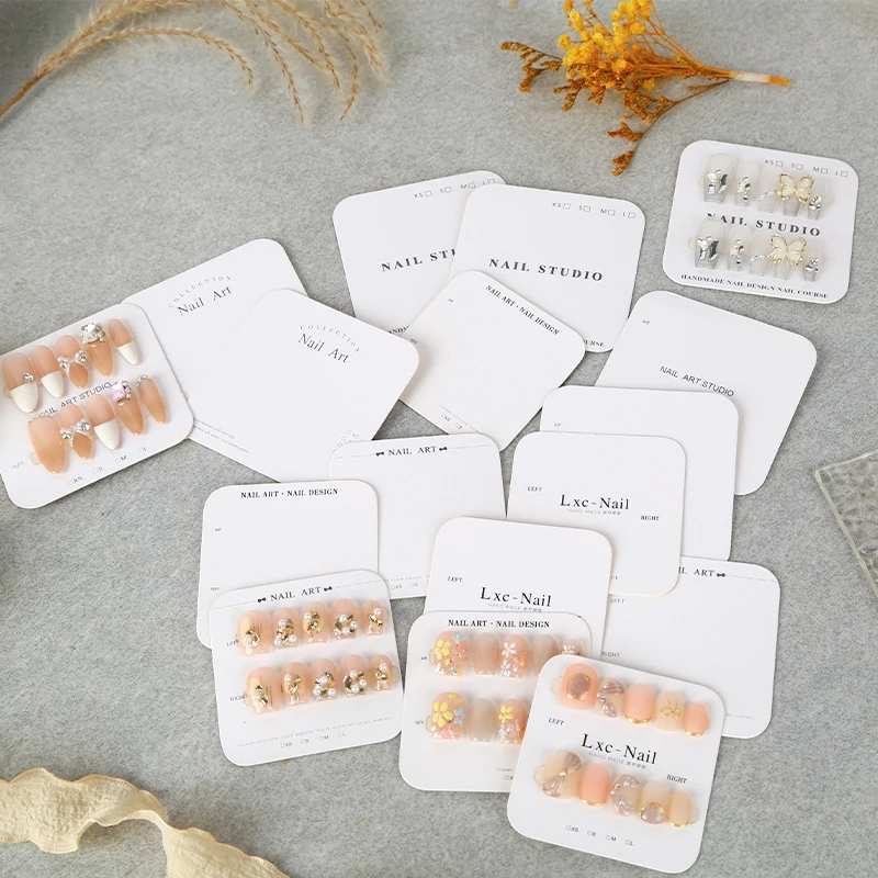 20Pcs Nagel Display Karton Einfache Stil Gefälschte Nägel Karte Für Drücken Auf Nägel Foto Requisiten Nagel Salon