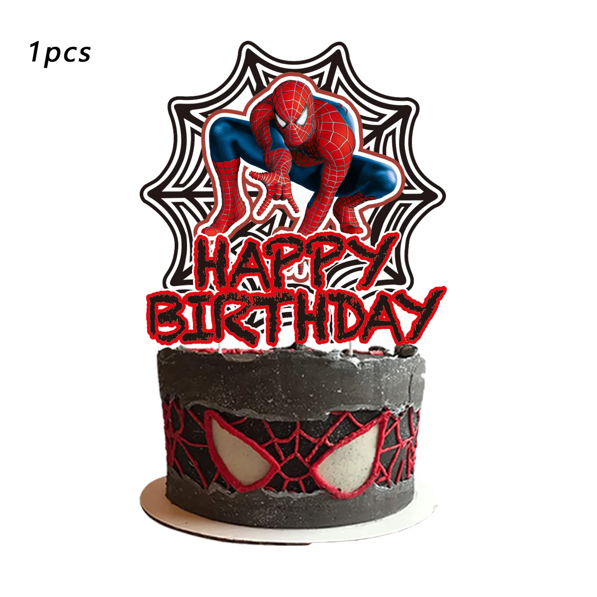 Spider-Man Cake Topper、Cupcake Toppers for Kids Happy Birthday Cake Decoration  Spider-Man birthday Party Gift，Cake Decorations - view 4