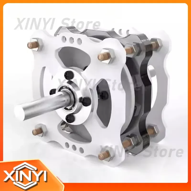 1000W 1-100V Low Speed Coreless Permanent Magnet Generator DIY Kit with Steel Acrylic Housing for Wind Hydro Energy