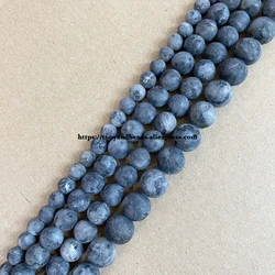 Natural Stone Matte China Black Labradorite Round Loose Beads 15