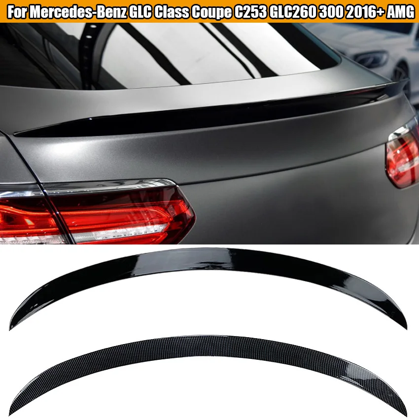 Rear Trunk Lid Spoiler Wings For Mercedes Benz GLC Class Coupe C253 GLC260 GLC300 2016-2023 AMG Decklid Splitter Lip Gloss Black