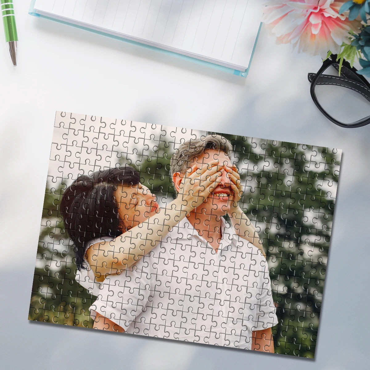 35/300/500/1000pcs Personalized Custom Photo Mosaic Puzzle Family Photo Parent-Child Interactive Diy Assemble Game Toy