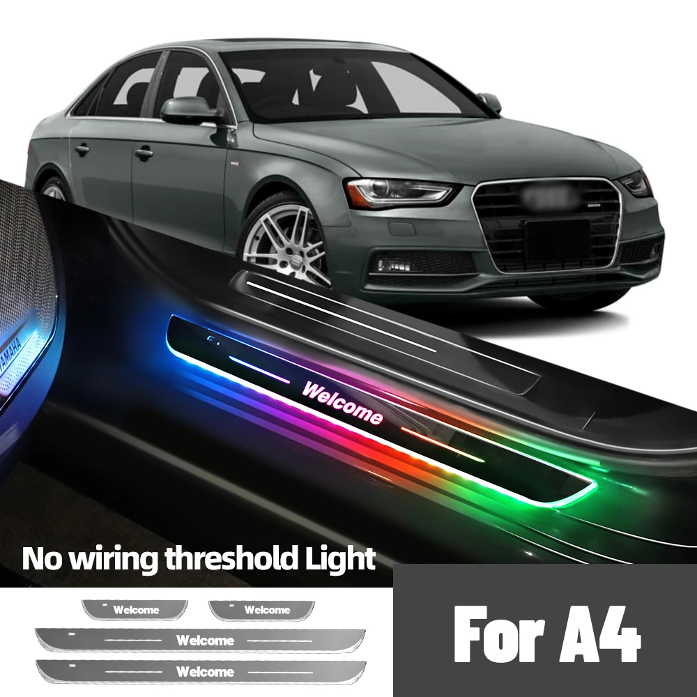 

For Audi A4 B6 B7 B8 B9 2000-2023 2017 2018 2020Car Door Sill Light Customized Logo LED Welcome Threshold Pedal Lamp Accessories