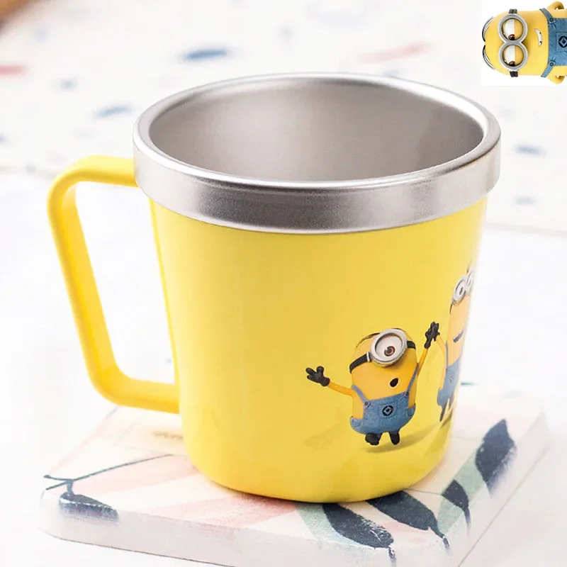 New Despicable Me Minions Animation Character Cartoon Cute Children Stainless Steel Anti-scalding Anti-fall Water Cup Wholesale