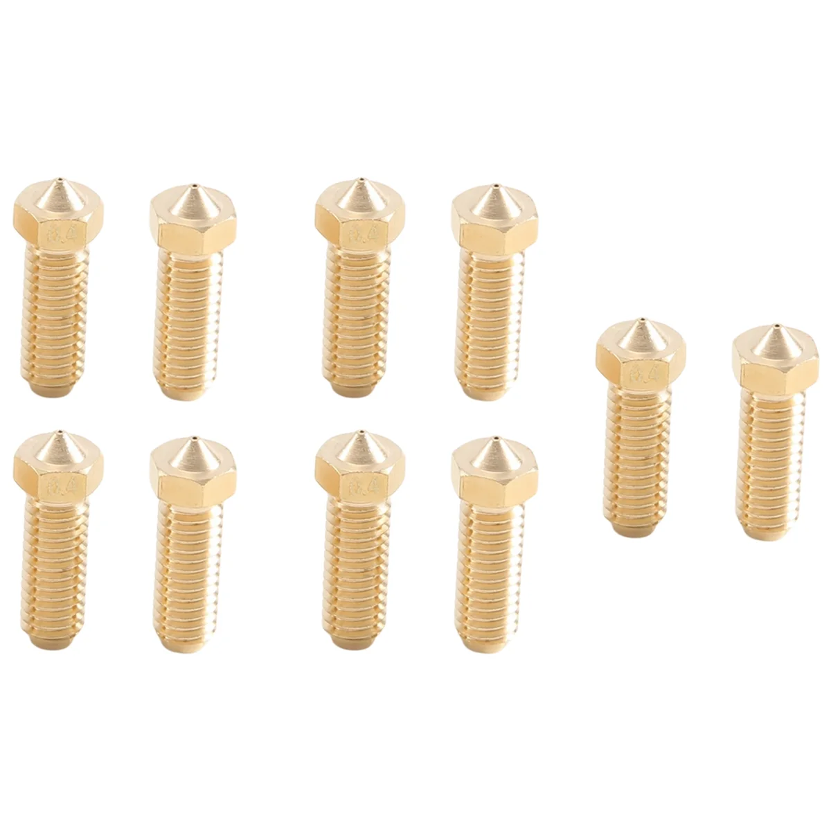 10Pcs Brass Nozzles for Anycubic Kobra 2 Nozzle 0.4mm High Flow Precision 1.75mm Filament 3D Printer