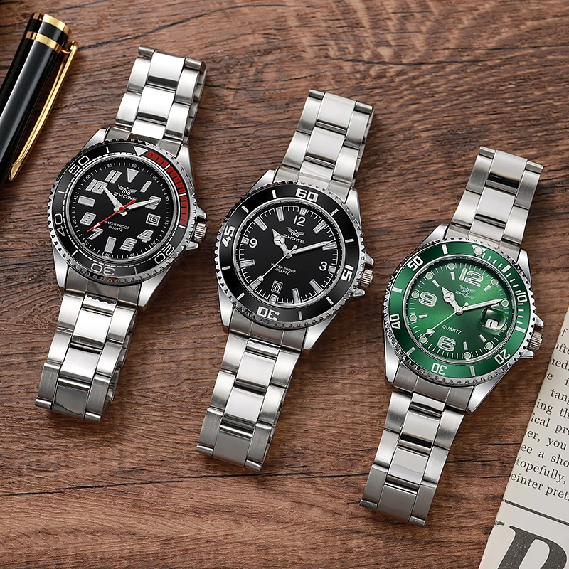 Cross border foreign trade new green water ghost silicone calendar night light leisure sports business men\'s quartz watch in sto