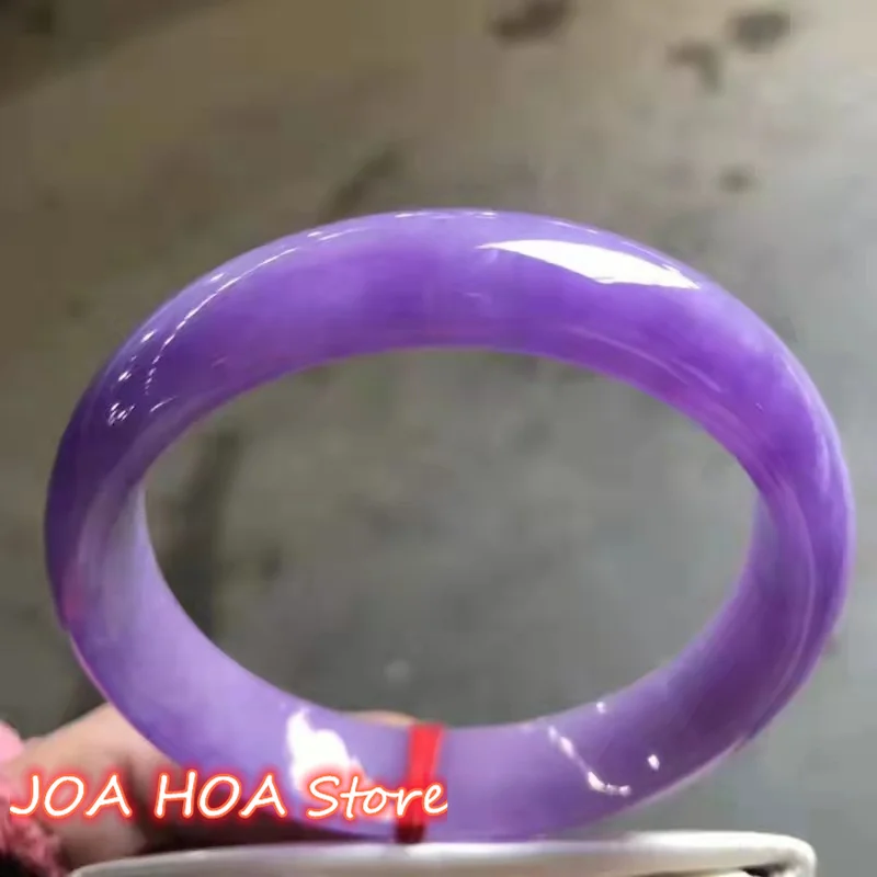 

Natural Myanmar Jadeite Bangle Violet Jade Bracelet Handcarved Purple Handring Gift Jewelry