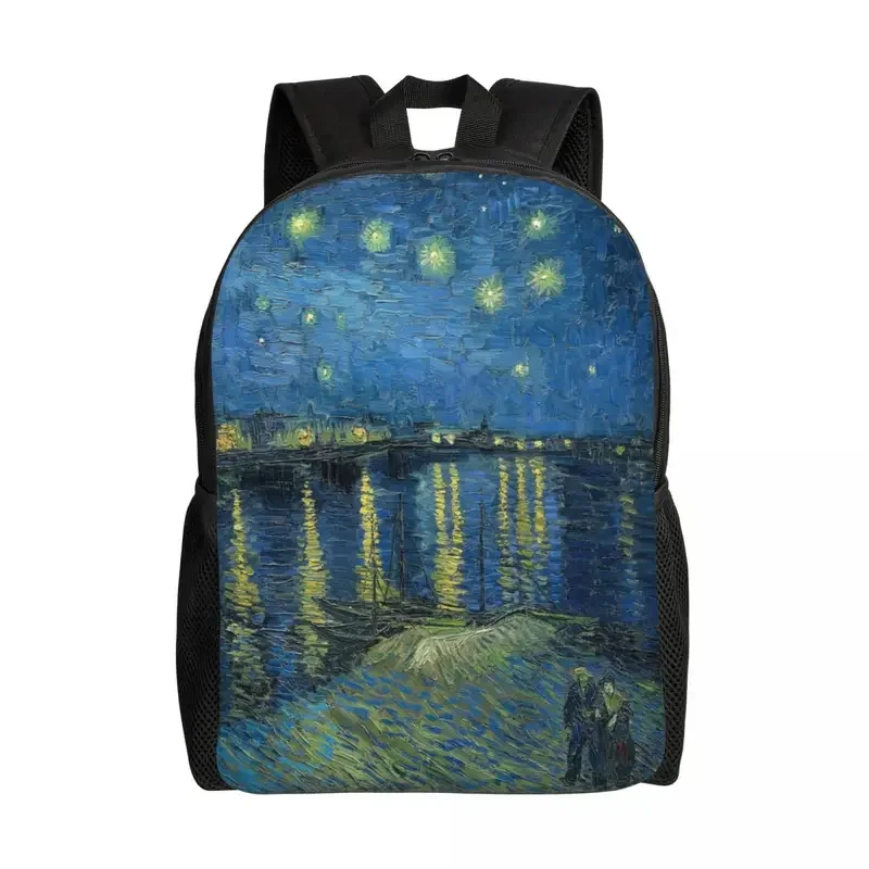 

Starry Night Over The Rhone Travel Backpack Men Women School Laptop Bookbag Vincent Van Gogh College Student Daypack Bags