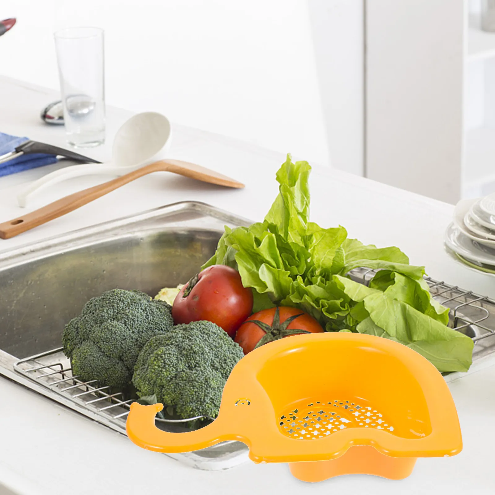 

4Pcs Kitchen Sink Strainer Basket Drain Basket for Fruits Vegetables Washing Storage Plastic Food Catcher Over Sink Mesh