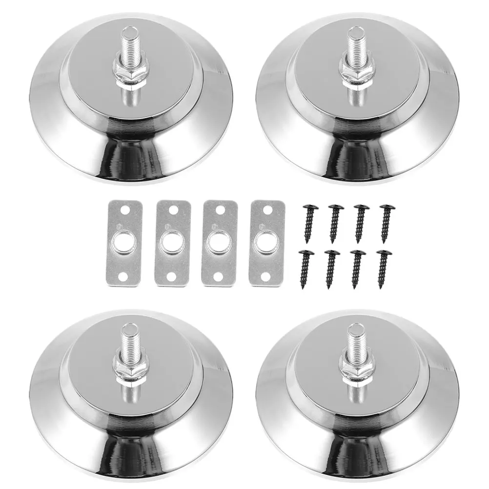 

1Set Foosball Table Leg Pads Silver Color Iron Metal PP Furniture Leg Levelers Pool Table Feet Pads Indoor Use Game Room Setup