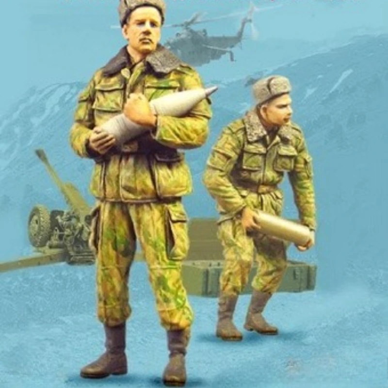 

Масштаб 1/35, литая под давлением фигурка из смолы, комплект модели российской артиллерии, экипаж 2, фигурки в разобранном виде, неокрашенные