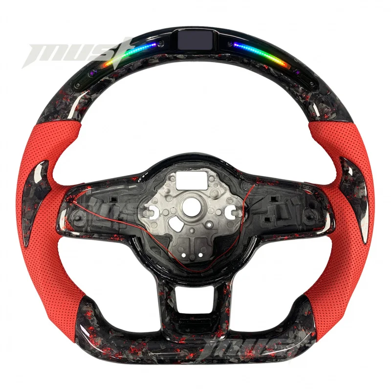 

Custom Red Forged Carbon Fiber LED Steering Wheel MK7 R Jetta GLI Tiguan Scirocco R 2015-2019