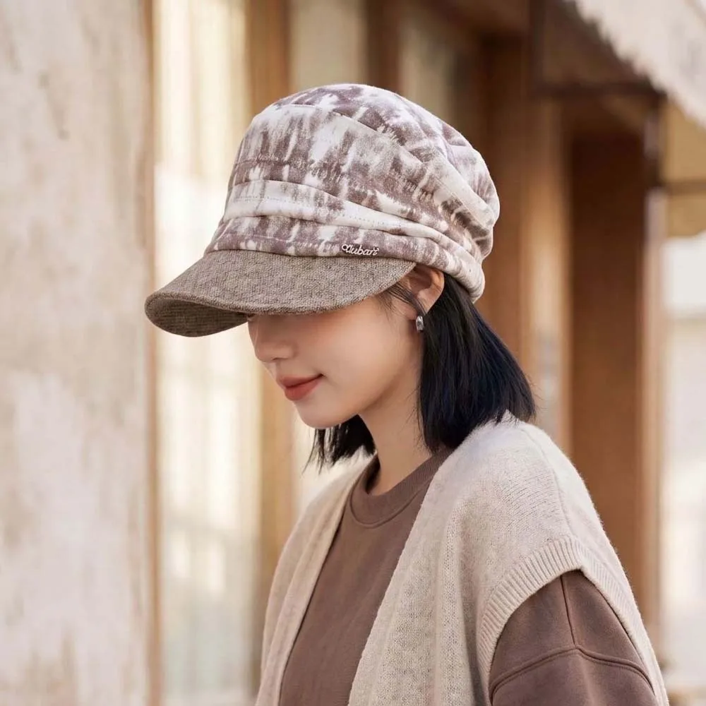 Baker Boy Hat Warm Plaid Newsboy Cap Vintage Soft Checked Slouchy Hat Elegant All Match Visor Beret Cap Travel
