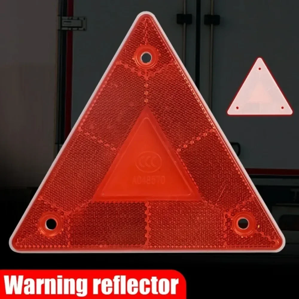 

2/1PcsTriangle Warning Reflective Strips Vehicle Stop Warning Sign Red Safety Reflector for Trailer RV Board Truck Plate Light