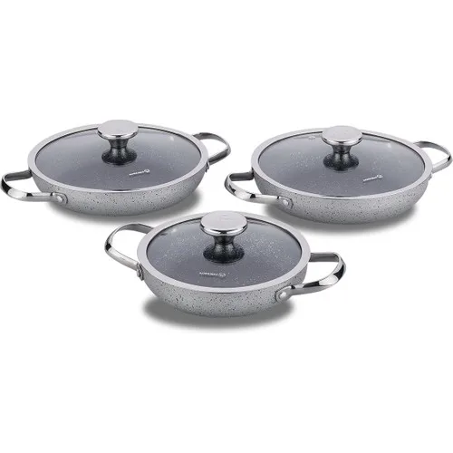 Korkmaz Zeta 6 Piece Silver Gray Omlet Set