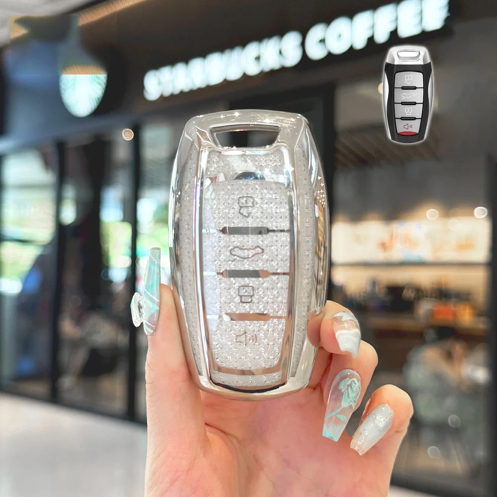 White Diamond TPU for Great Wall Haval Hover H1 H4 H6 H7 H9 F5 F7 H2S GMW Coupe Car Key Case Key Cover Fob Keychain Accessories view 6