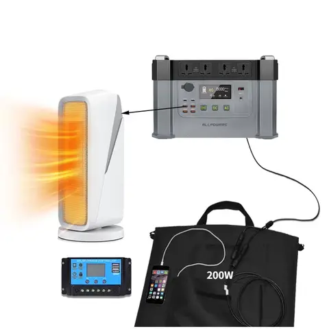 YYHC-1500Wh 태양열 휴대용 발전소, 패널 포함, 겨울 히터 태양열 발전기, 2000W, 5000W