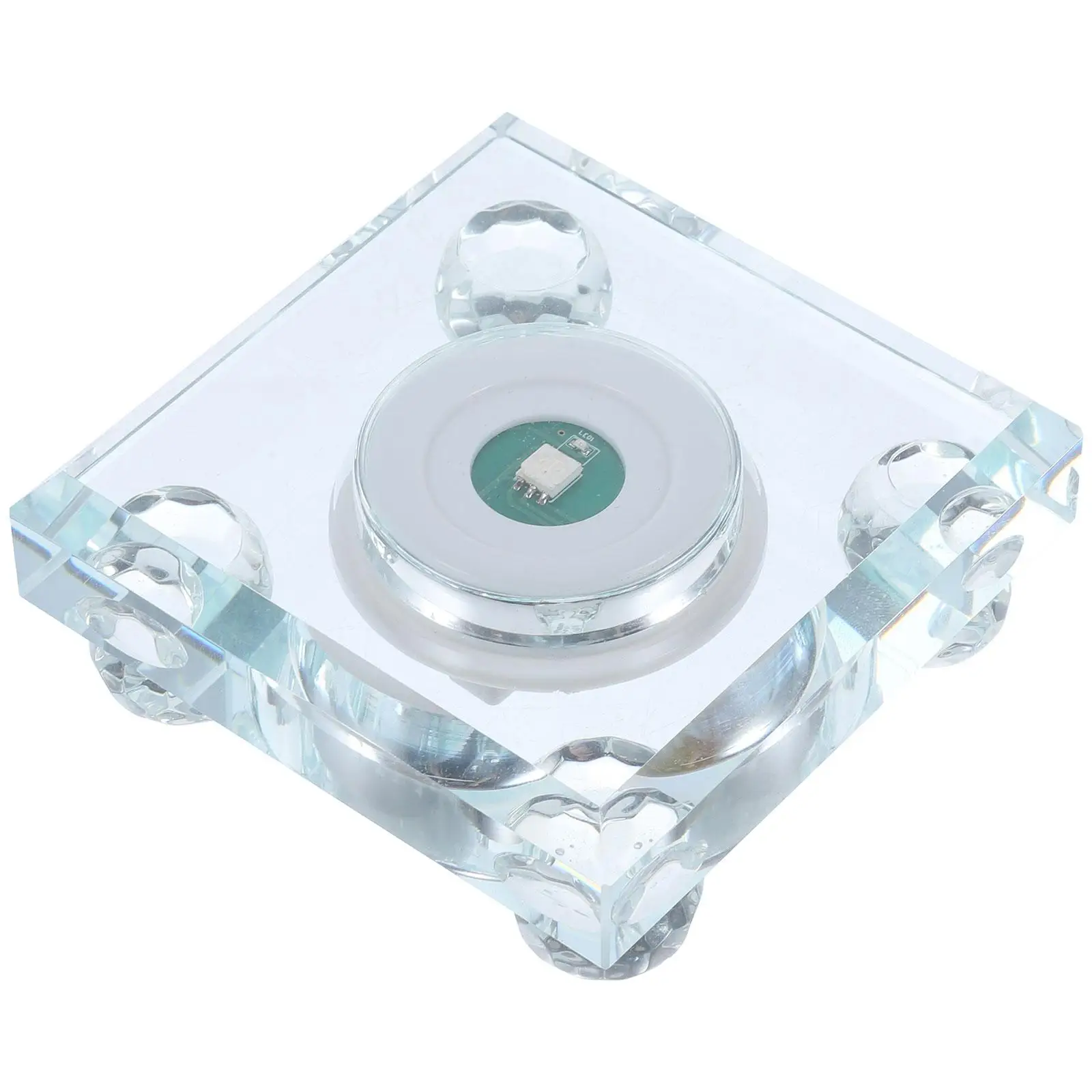 

Colorful LED Light Display Stand Transparent Crystal Glass Acrylic Jewelry Home Decoration Led