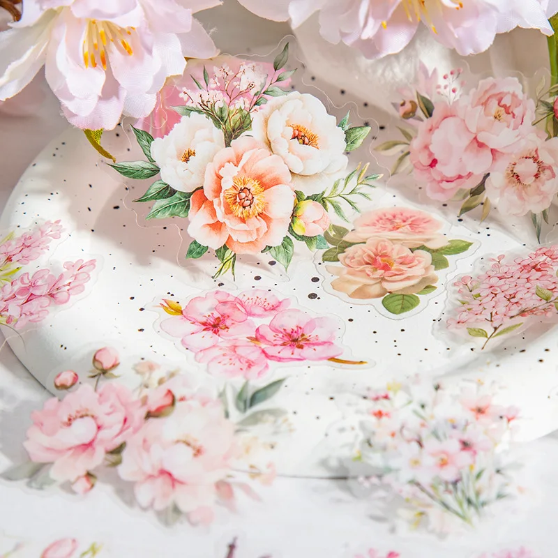 30 stücke/1 los Kawaii Schreibwaren Aufkleber Rosa Garten Junk Journal Tagebuch Dekorative Mobile Aufkleber Scrapbooking DIY