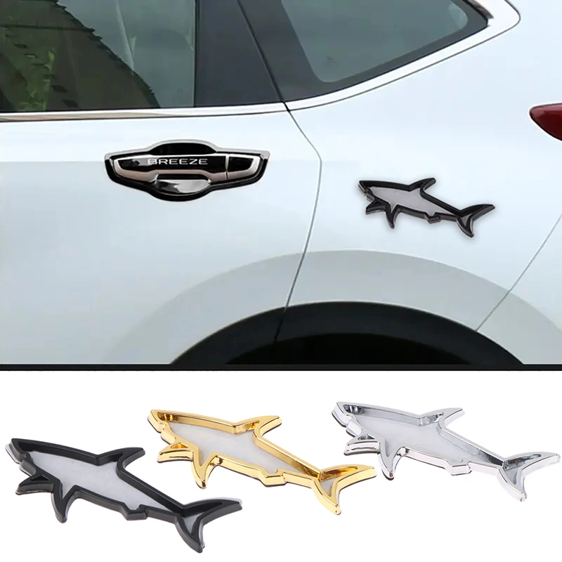 Universal Metal Car Styling Sticker Hollow Fish Shark Emblem Badge Decals Automobiles Motorcycle Computer Fuel Cap Accessories