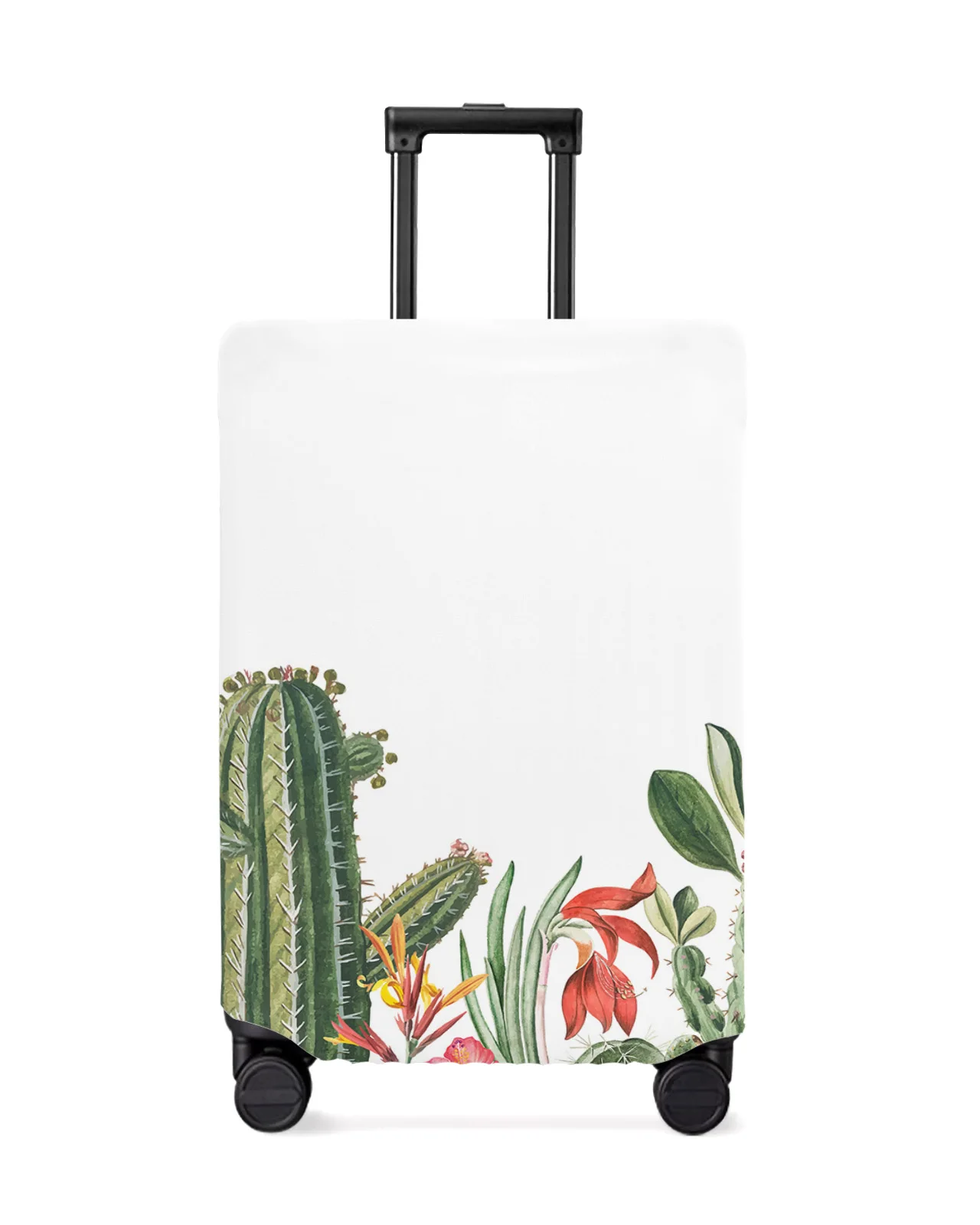 Idyllic Cactus Tropical Plants Luggage Cover Stretch Suitcase Protector Baggage Dust Cover for 18-32 Inch Travel Suitcase Case