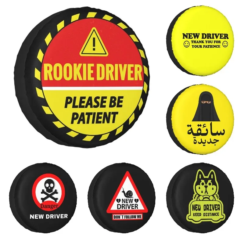 Rookie Driver Tire Cover 4WD 4x4 RV New Driver Spare Wheel Protector for Jeep Wrangler 14\