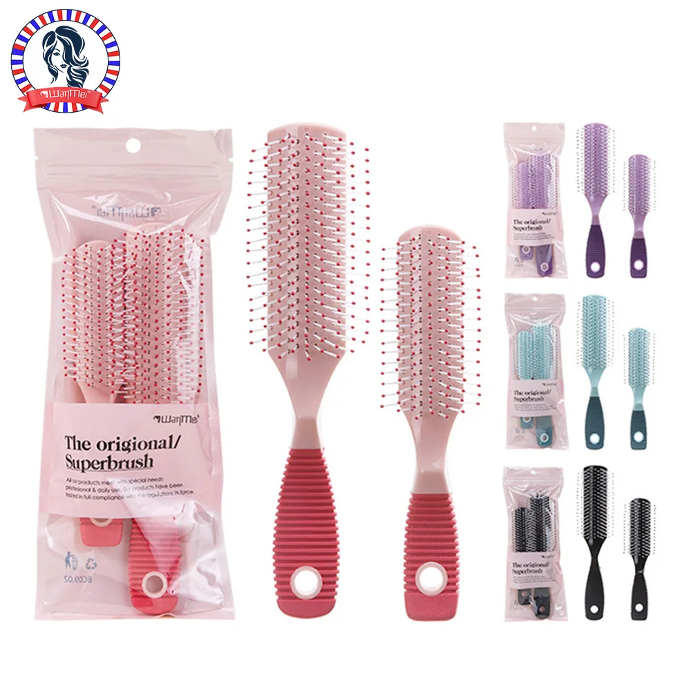 WANMEI Curl Defining Brush,9Rows Premium Styling Hairbrush for Curly Hair, Enhances Curls Definition & Separation