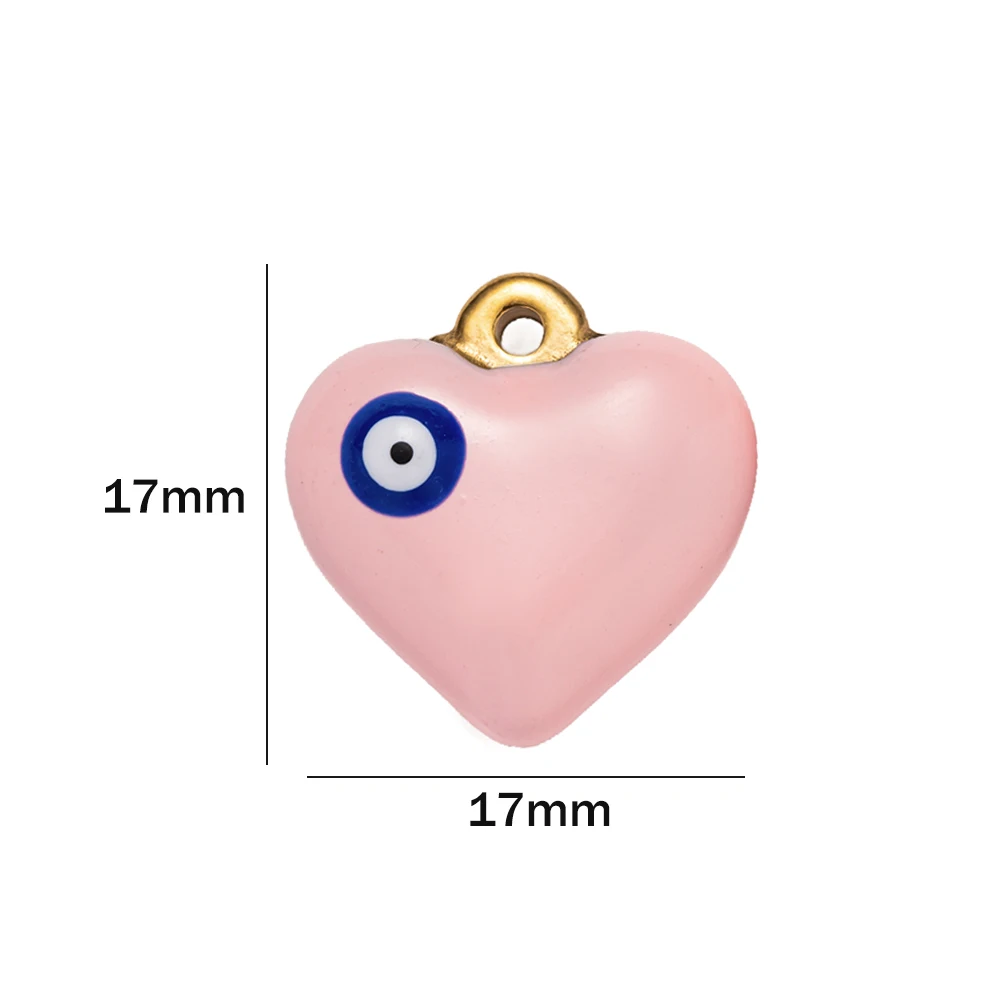 5pcs Stainless Steel Retro Gold Love Heart Devil Eye Charm for DIY Women Man Hoop Earring Necklace Jewelry Making Accessories
