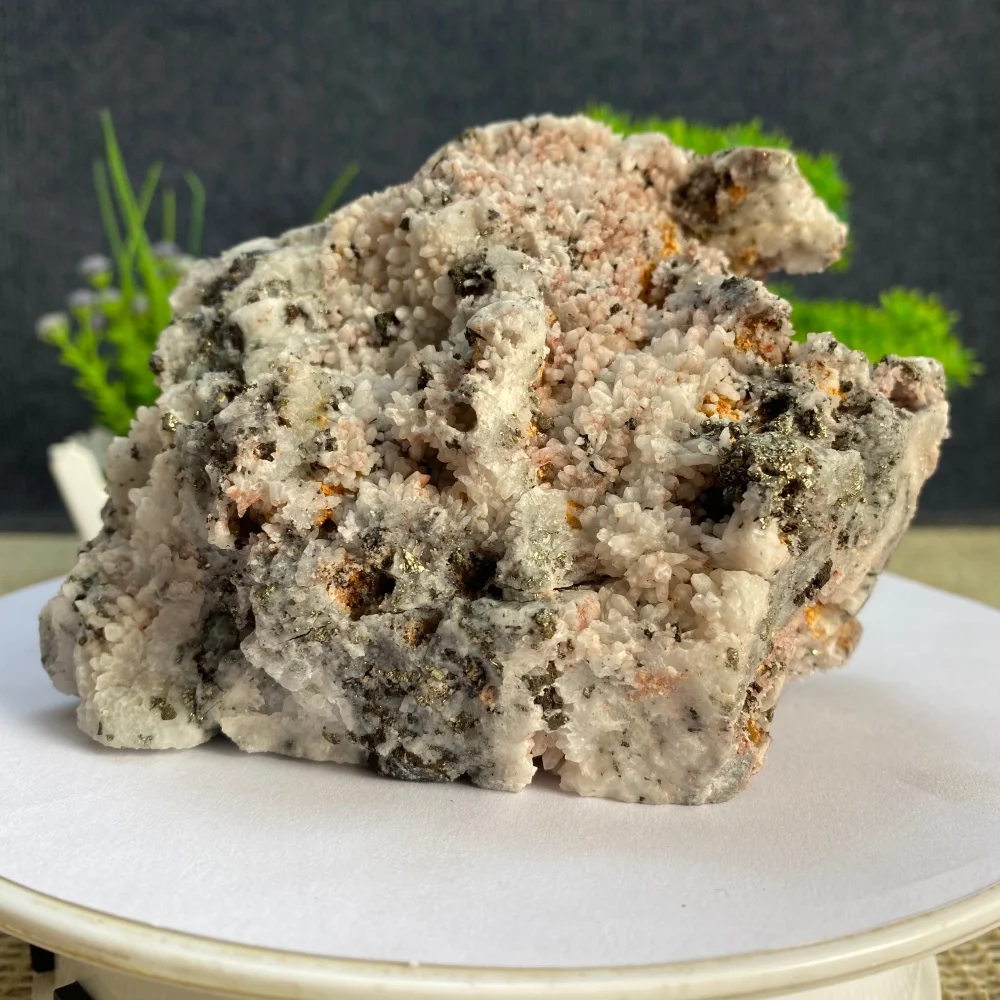 

Natural Red Quartz Copper Pyrite Mineral Crystal Cluster Wrapped Original Specimen Symbiotic Rough Ore Gemstone Decoration