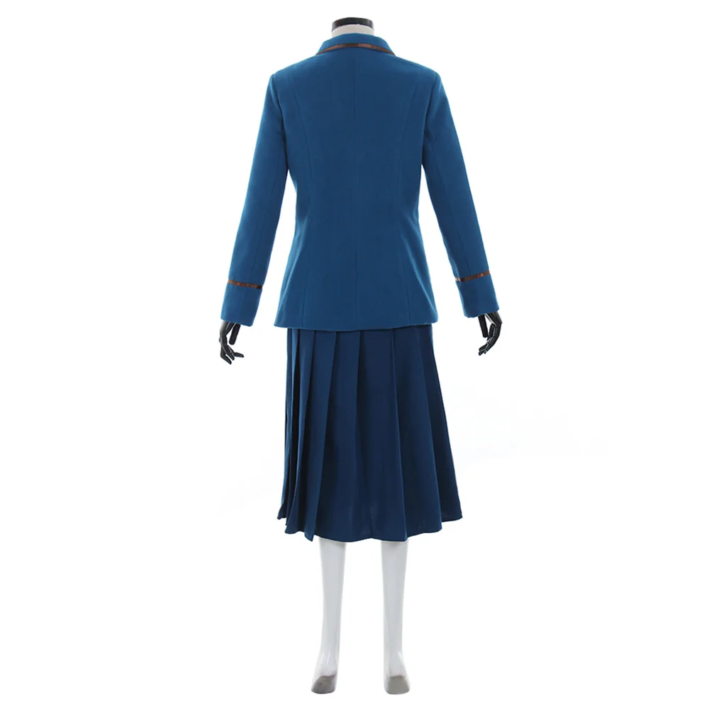 Musicial  Elphaba Cosplay Costume Blue Dress Coat Jacket Adult Women Halloween Carnival Outfits