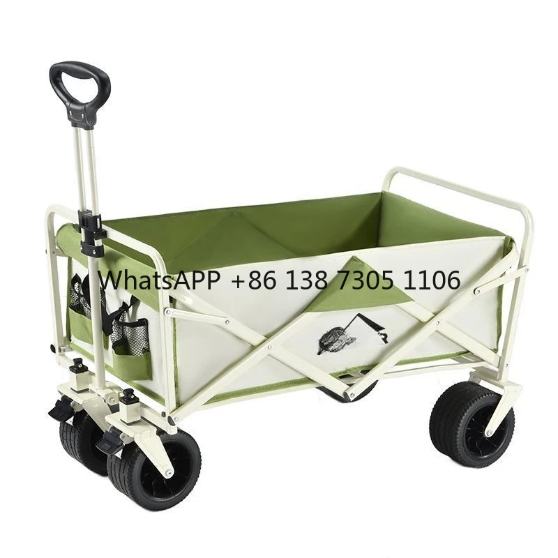 

Outdoor camper foldable cart oversized camper cart camping hand tie rod stall trolley bold
