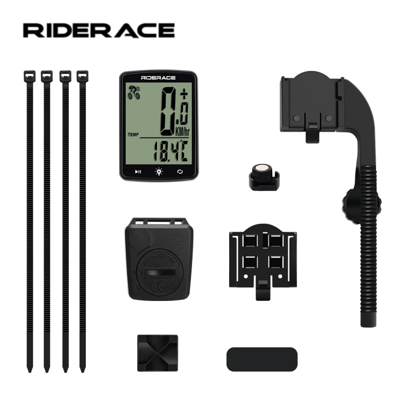 RIDERACE 2.4 inch Bicycle Computer Large Screen Speedometer Wireless Wired Waterproof Sensor Road Cycling Odometer Bike Computer