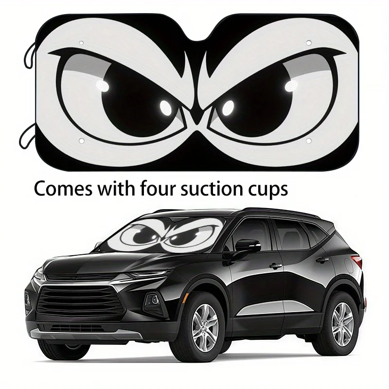 

1pc Fun Eye Car Sunshade With 2 Sizes To Choose, Ideal Holiday Gift – Keeps Your Car Cool & Prevents Interior Aging, Easy Instal