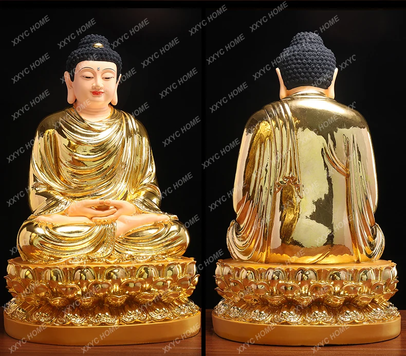 High grade Home family temple bless safety bring GOOD luck Almighty God Sakyamuni Amitabha buddha golden statue