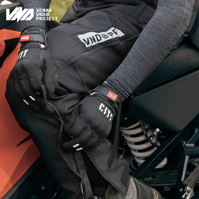 S-5XL VND Winter Quick Release Pants Built in CE2 Knee Pads Motorcycle Men Women Pants Windproof Warm Moto Riding Pants