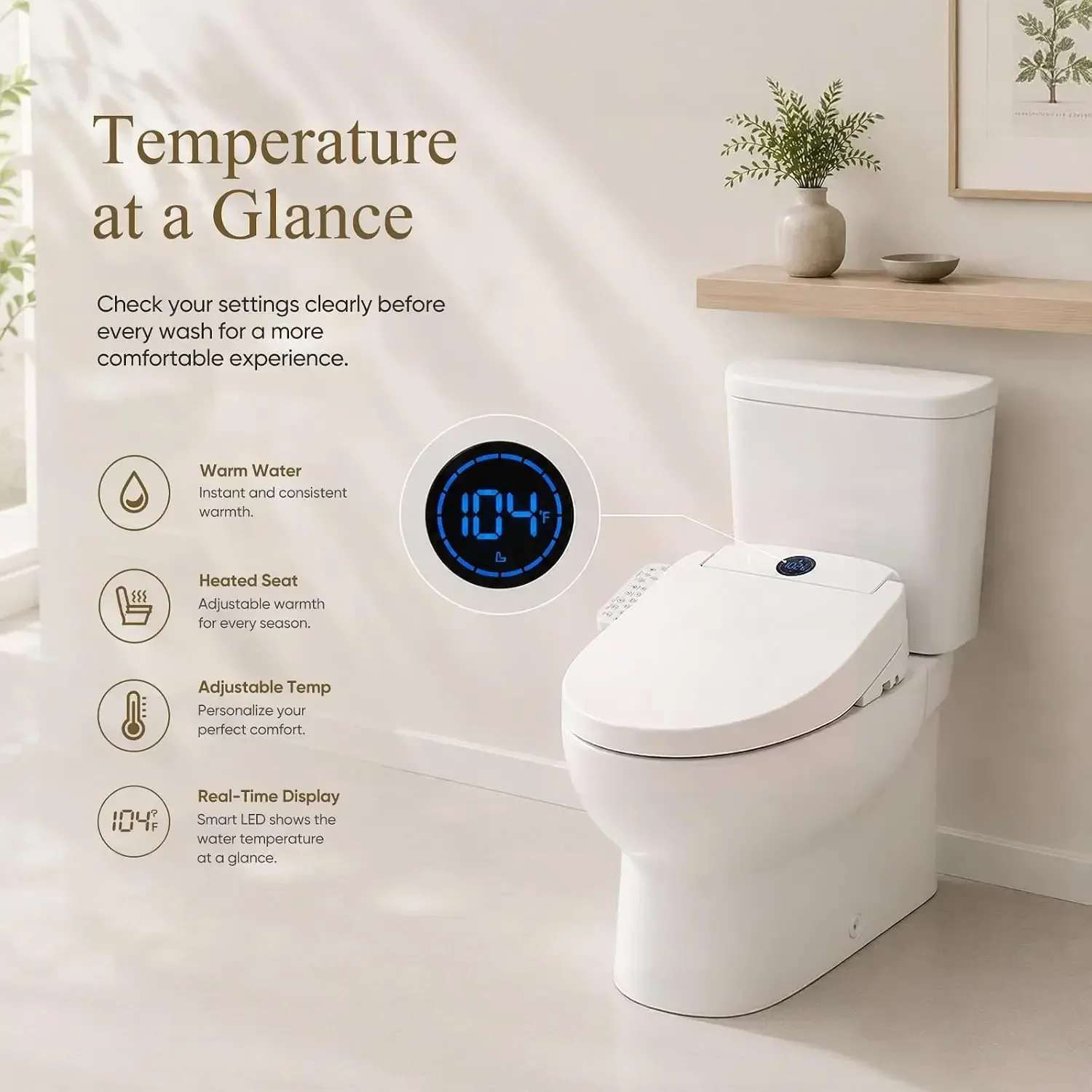Brand new fast shippingBestsellerElectric Bidet Toilet Seat Elongated, Heated Seat & Warm Air Dryer | Instant Warm Water, Multip