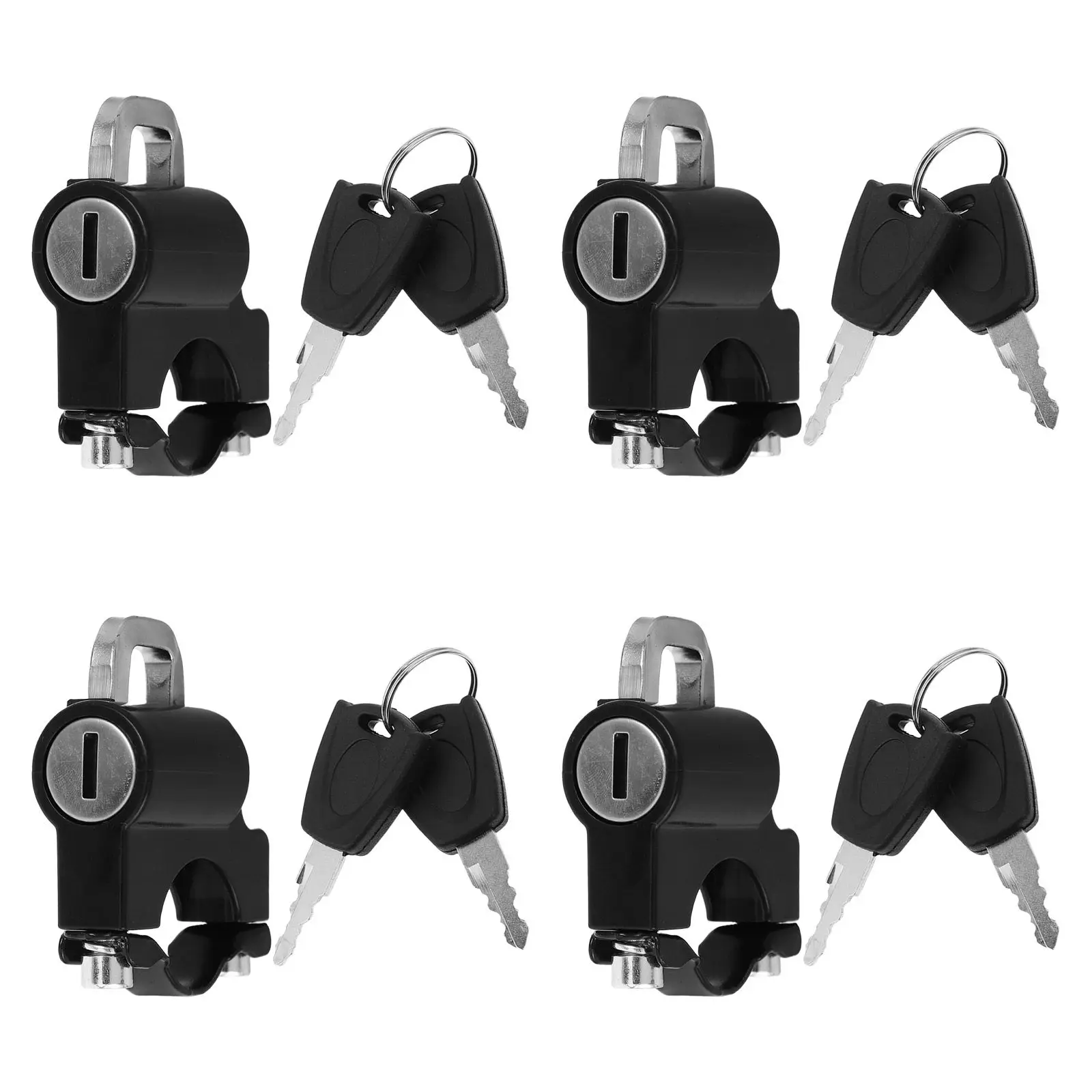 4Pcs Motorcycle Lock Set Space Saving Handlebar Mount 2.0-2.6cm Robust Security Lock for Helmets on Scooters Motorcycles