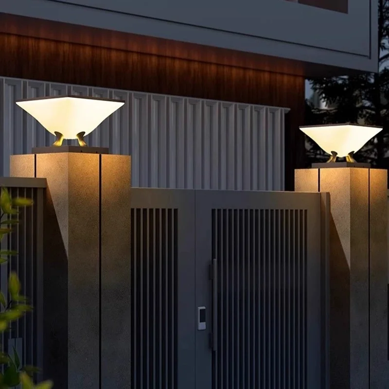 New Style Column Head Lamp - Gate Lamp Solar Wall Lamp Gate - Post Lamp LED Outdoor Waterproof Courtyard Garden Column Top Lamp view 2