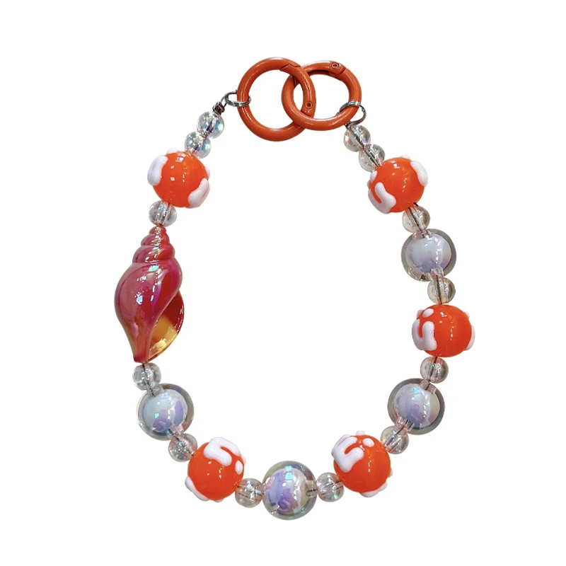 Porte-clés pendentif en perles de conque mignonne, téléphone JOColour, accessoires de décoration, sac cadeau, pendentif pour appareil photo