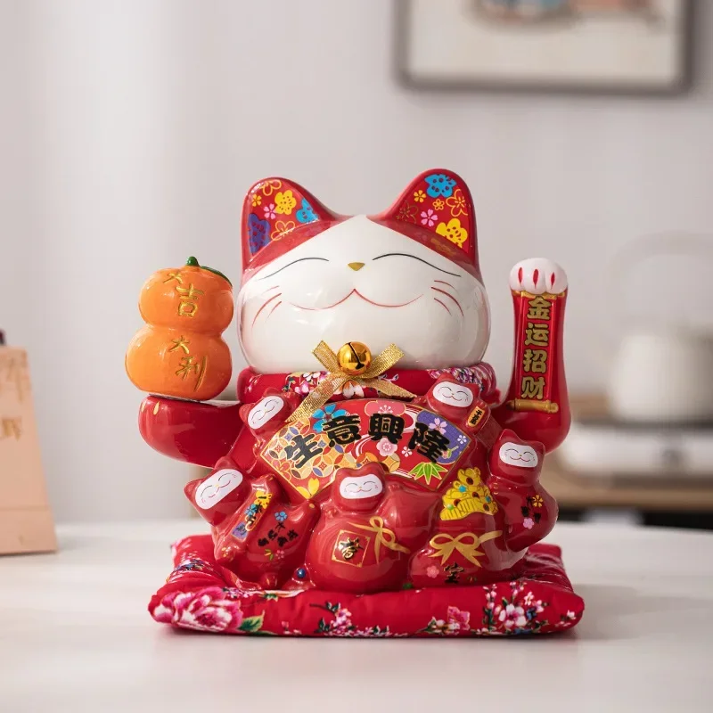 Shake hands Zhaocai cat decoration opened large store cashier front desk home living room decoration housewarming gift