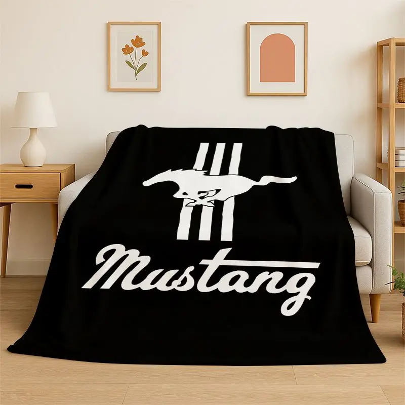 Retro M-Mustang Racing Car Soft Flannel Throw Blanket,Cozy Blanket for Bed,Couch,Sofa,Bedroom,Living Room,Travel,Picnic