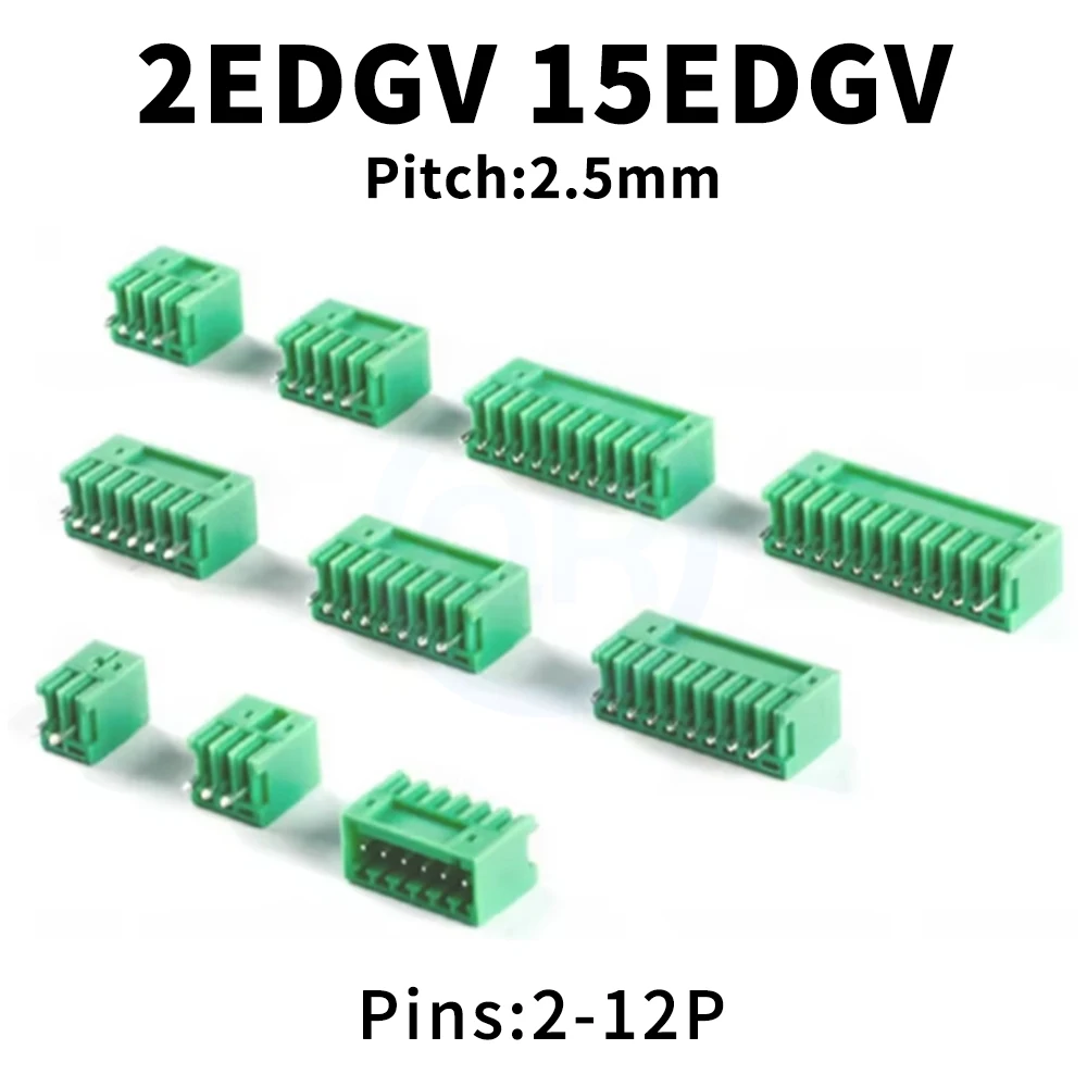 (10 pcs) KF 2EDGV - 2.5mm 2P 3P 4P Pluggable Connector Terminal Block 125V 4A 2.5mm 2EDGV 2~12P 15EDGV 2.5
