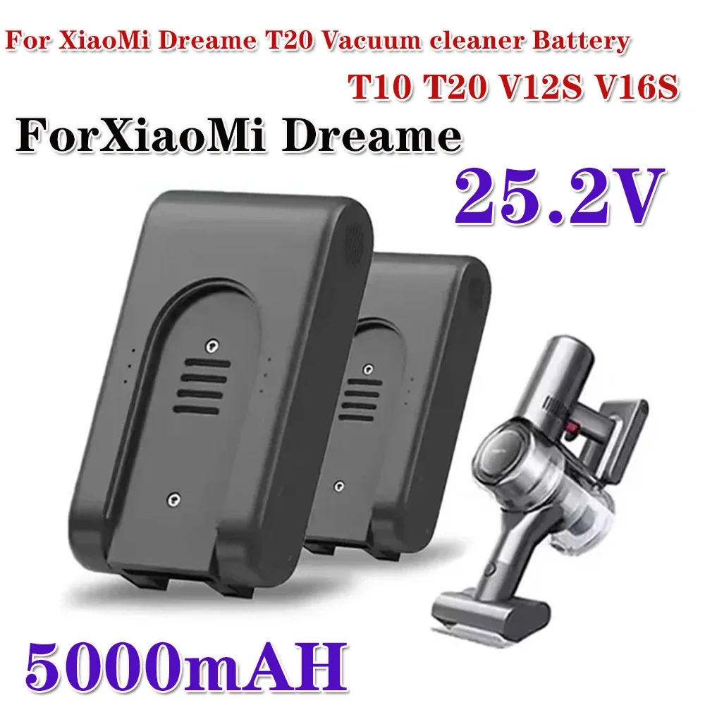

5000mAh Replacement Battery for Xiaomi Dreame Vacuum Cleaner T10 T20 25.2V 5000mAh Li-ion New High Capacity Vacuum Cleaner Batte