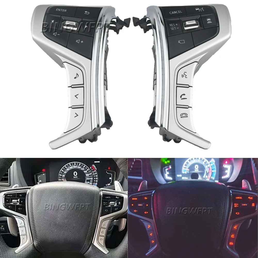 

High Quality Steering Wheel Audio Button Cruise Control Switch For Mitsubishi PAJERO SPORT 2015-2022 For Outlander Delica L200