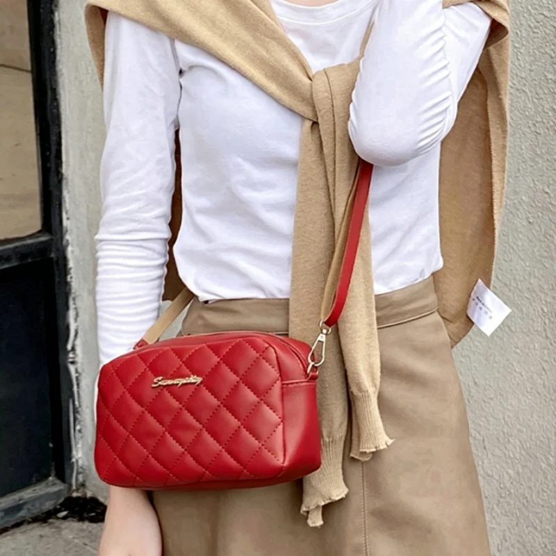 Fashion Ladies Crossbody Bags Luxury Tassel Small Messenger Bag For Women Lingge Embroidery Casual Female Shoulder Bag